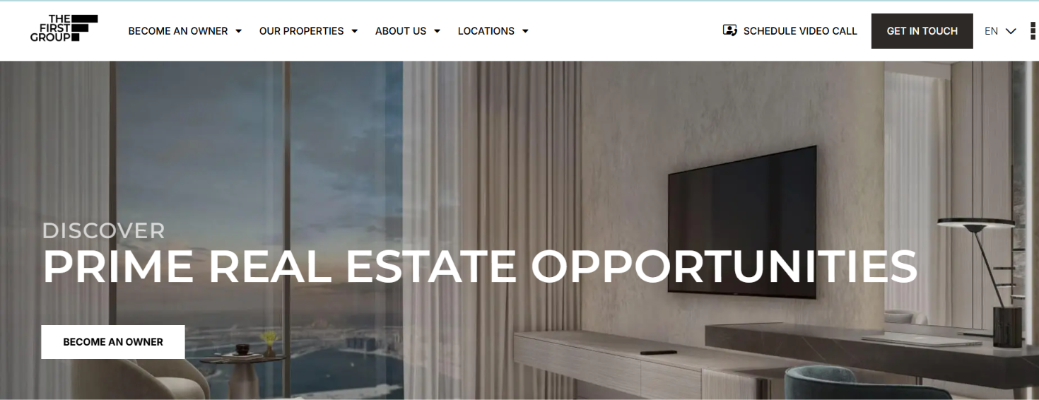 Screenshot of The First Group's official website homepage